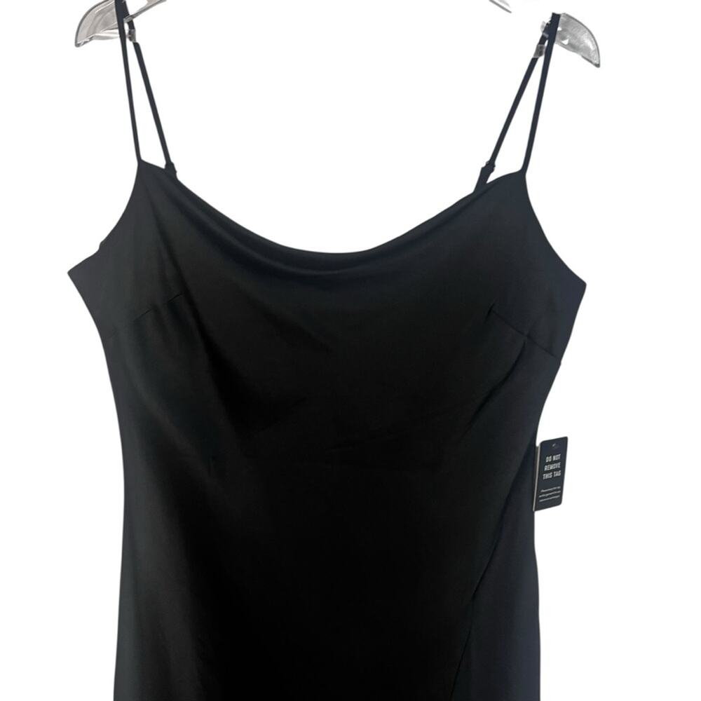 Express Black Slip Dress NWT | Size Large | Minimalist Unlined Spaghetti Strap - Picture 7 of 11